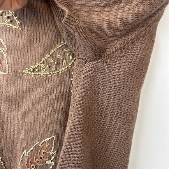 Vintage Alfred Dunner Women’s Floral Embroidered Sweater Size SP Sequin - Picture 6 of 11